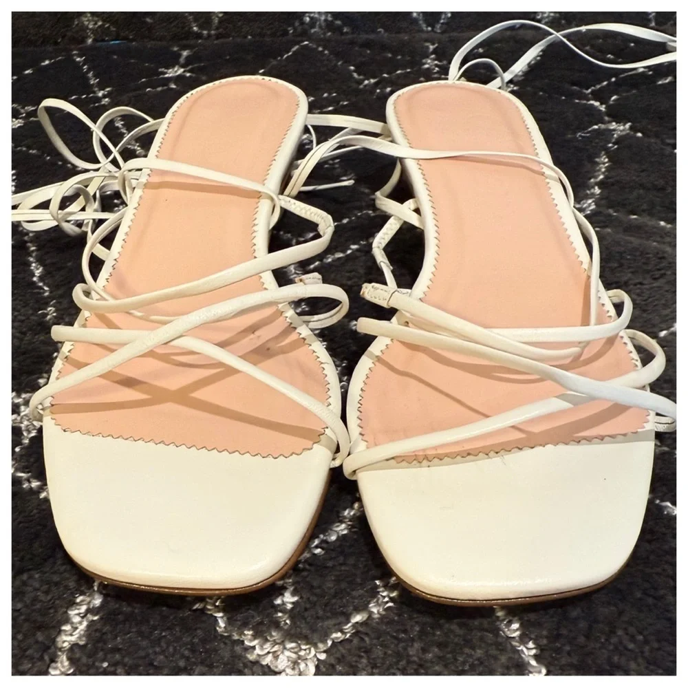 New J Crew Sardinia ankle-wrap heeled sandals